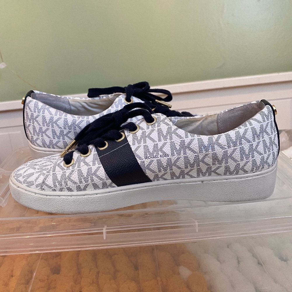 Michael Kors Blue and White Sneakers Size 6